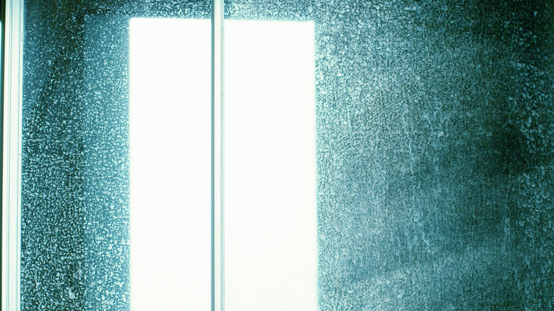 hard water stains on bathroom mirror shower door