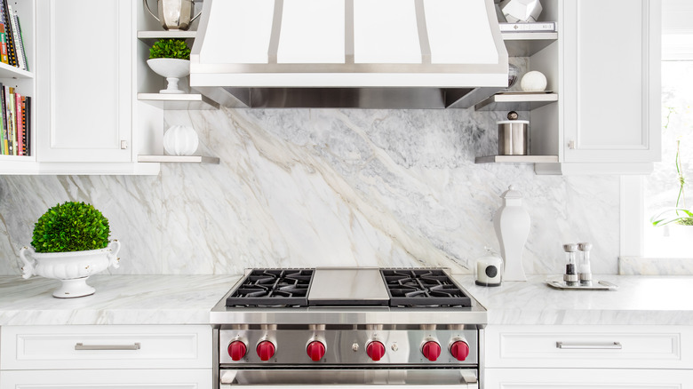 Kitchen stove and range hood