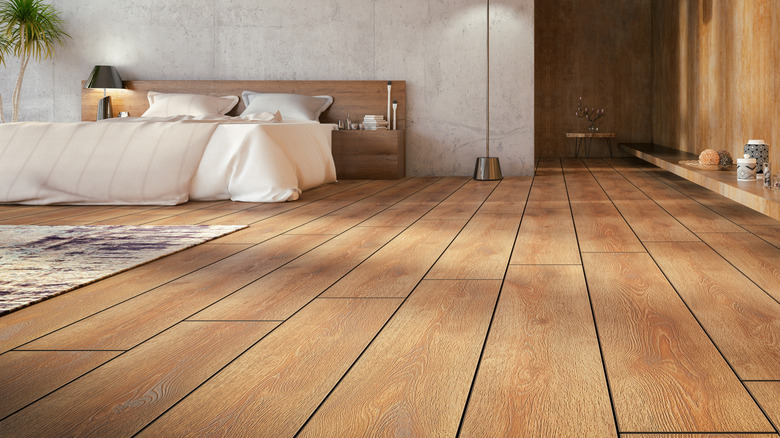 Engineered wood flooring in home