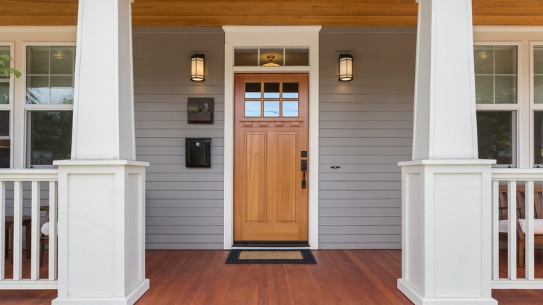 Dark brown front door