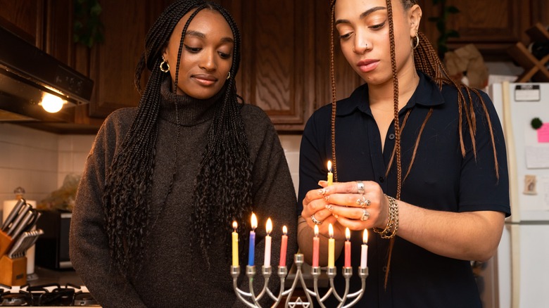 lighting the Menorah