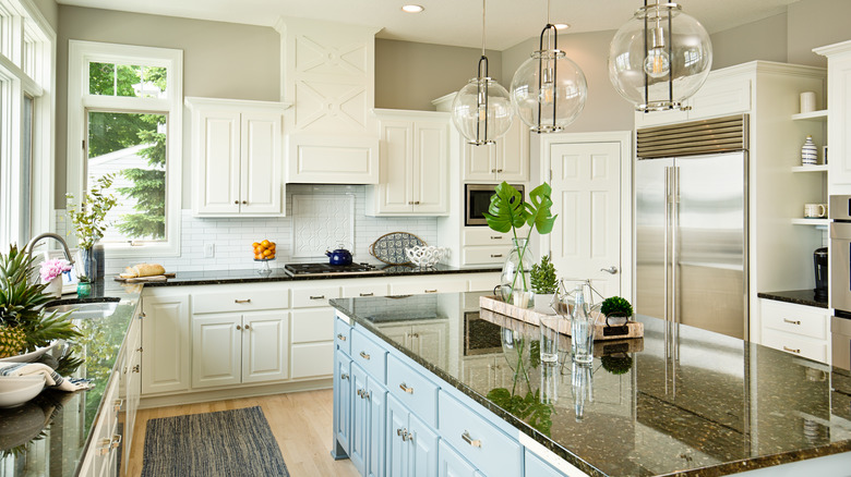 Luxurious white and gray kitchen