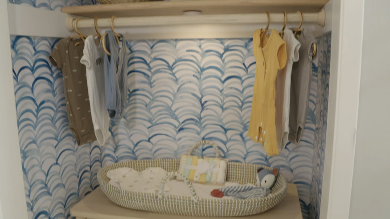 Changing table in closet