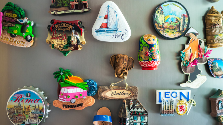 Refrigerator magnets on fridge