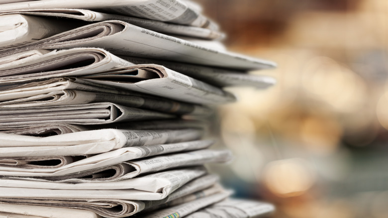 stack of newspapers