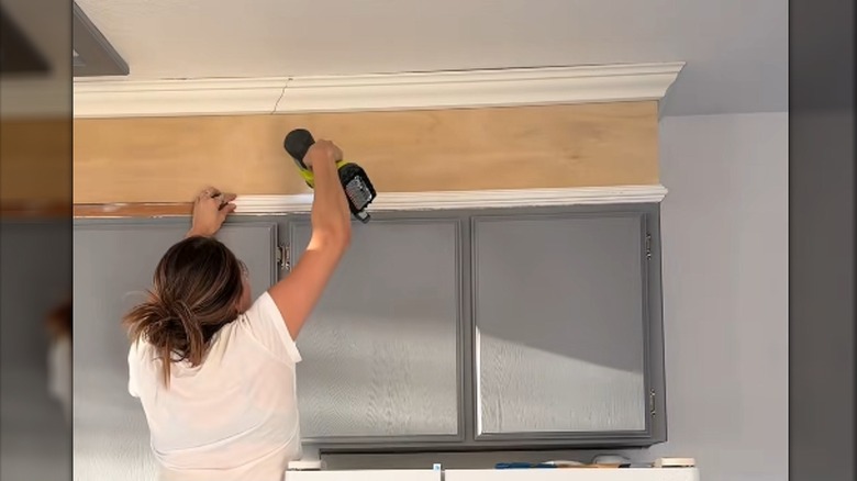 building up over top cabinet space