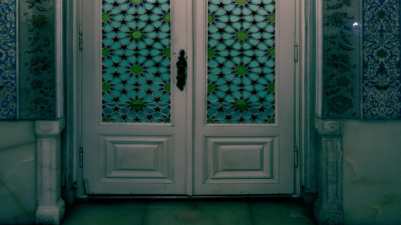 stained glass doors
