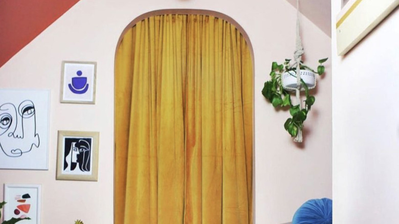 replaced door with curtain