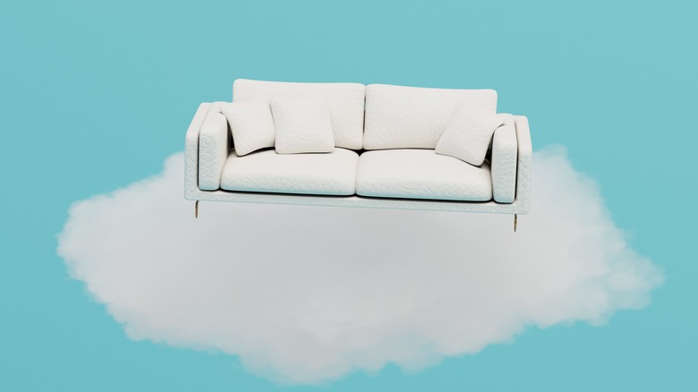 White couch on cloud