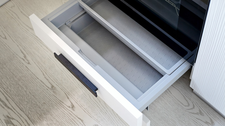 under oven storage drawer