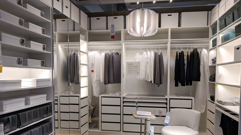 IKEA walk-in closet display