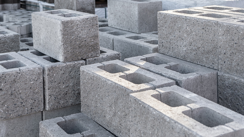 Pallet of cement blocks