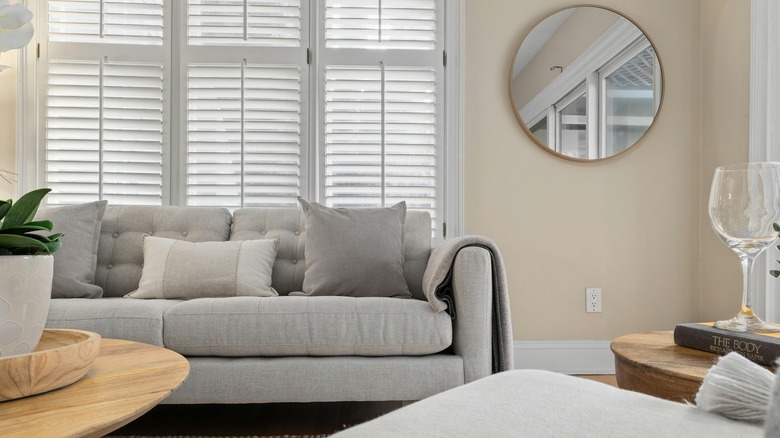 Cozy modern living room with natural light