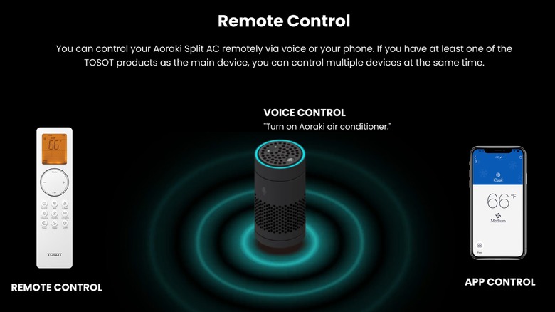 There are three different remote control options with the TOSOT Aoraki mini split air conditioner