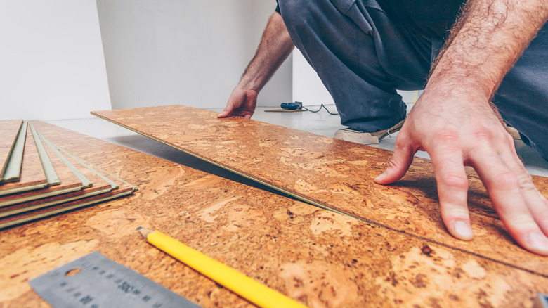 Cork flooring installation