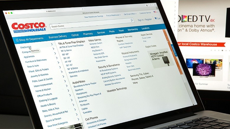Costco's online site is open on a laptop