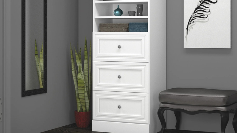 The Bestar organizing unit in a bedroom