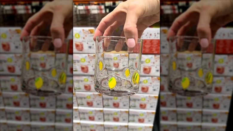 Close up of Costco icon lemon glass inside the store