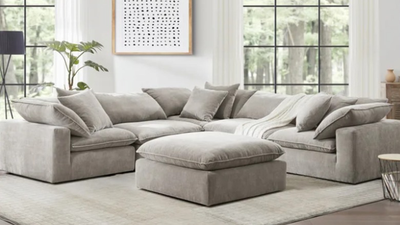 The Costco Sereen taupe-colored sectional