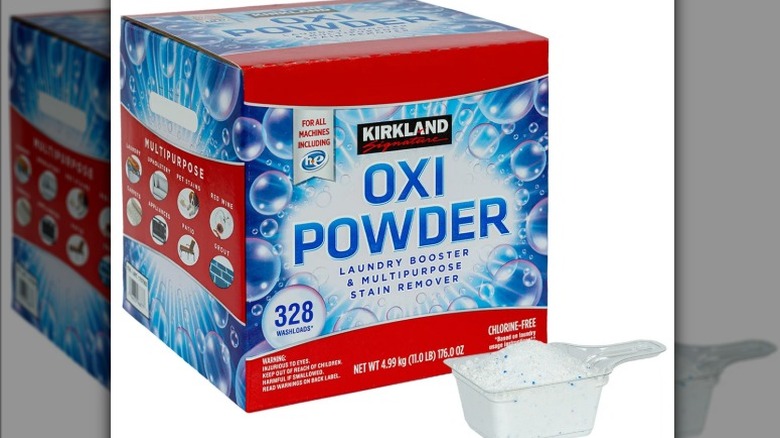 A box of Kirkland Oxi Powder