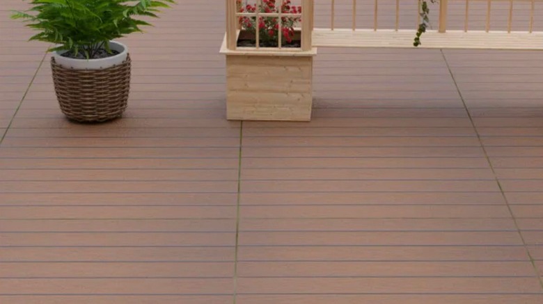 Elegance Composite deck tiles from Costco
