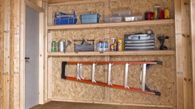 Interior of Costco's Yardline storage shed