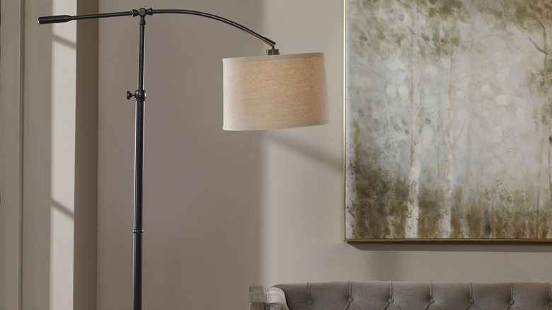 Jackson Floor Lamp in living room next to sofa
