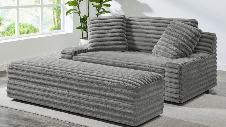 Costco's oversized chair and ottoman in a living room