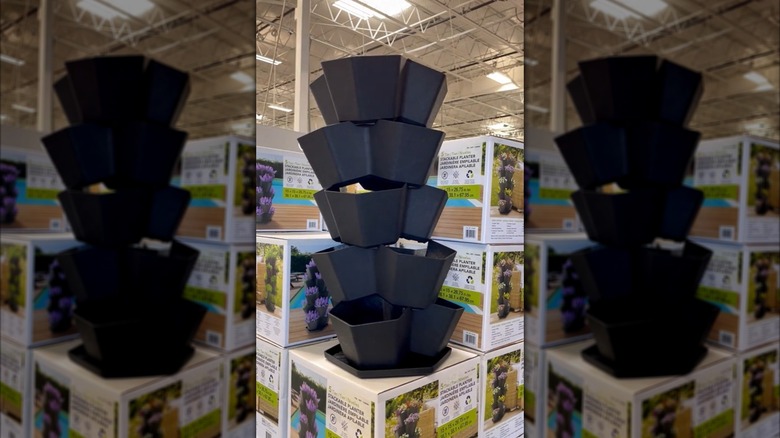Stacked planter on display at Costco