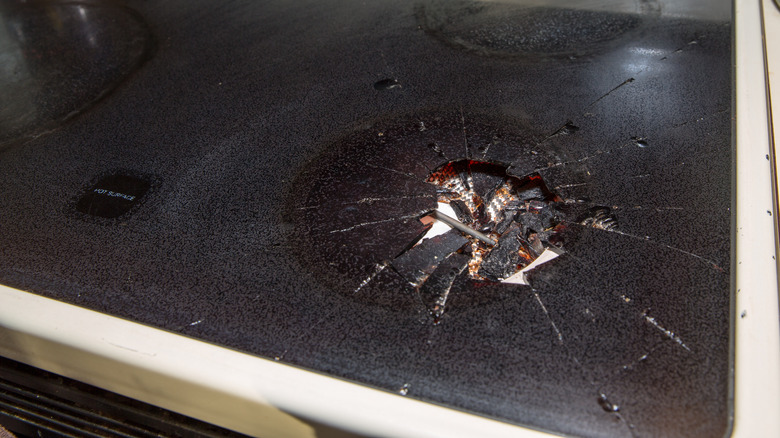 Shattered glass stovetop