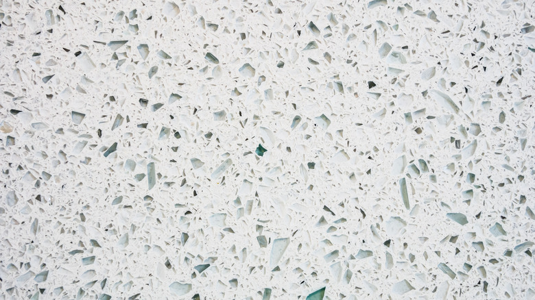 closeup of a recycled glass countertop