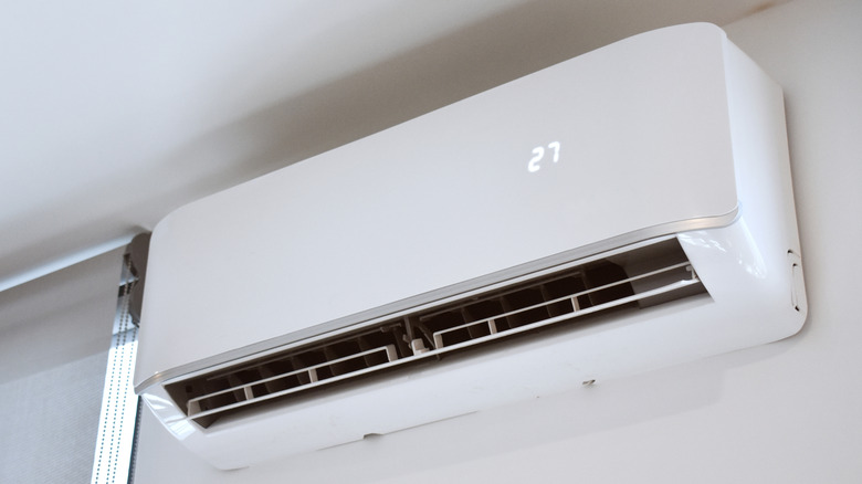 Indoor AC unit on a white wall