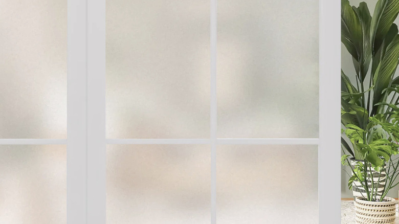 Sliding door with window film on it