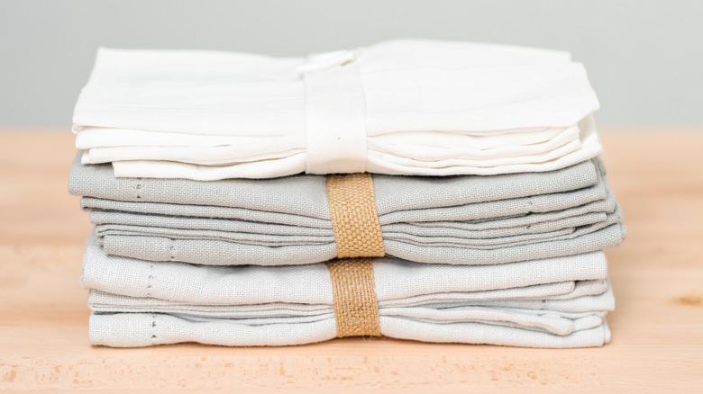 stack of linen napkins