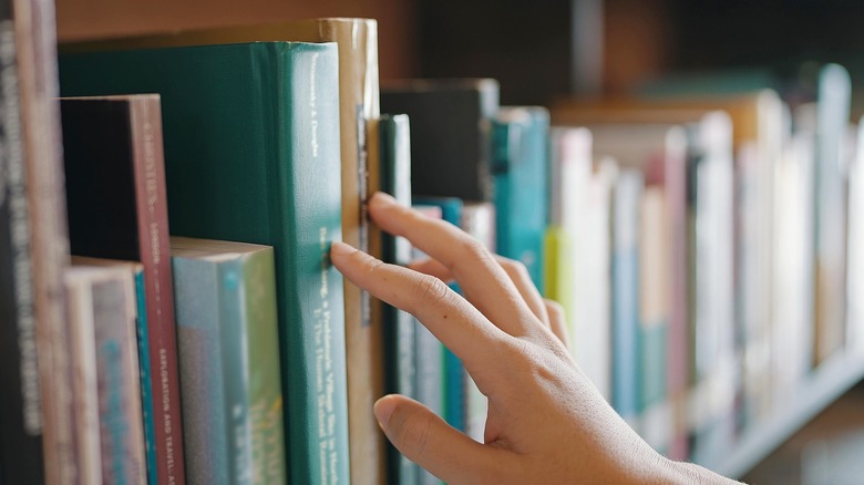 Close up bookcase