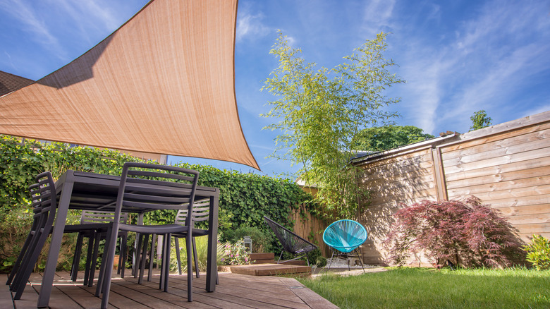 shade sail over patio