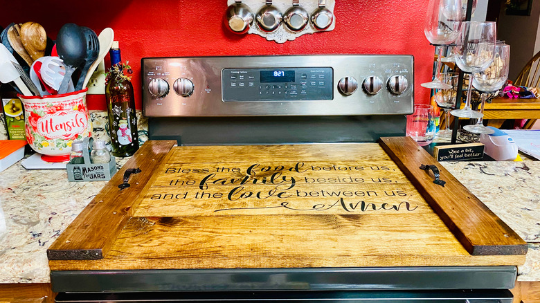 Cutting Board Over Stove