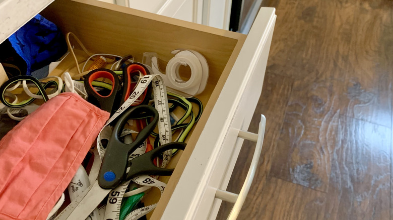 messy junk drawer