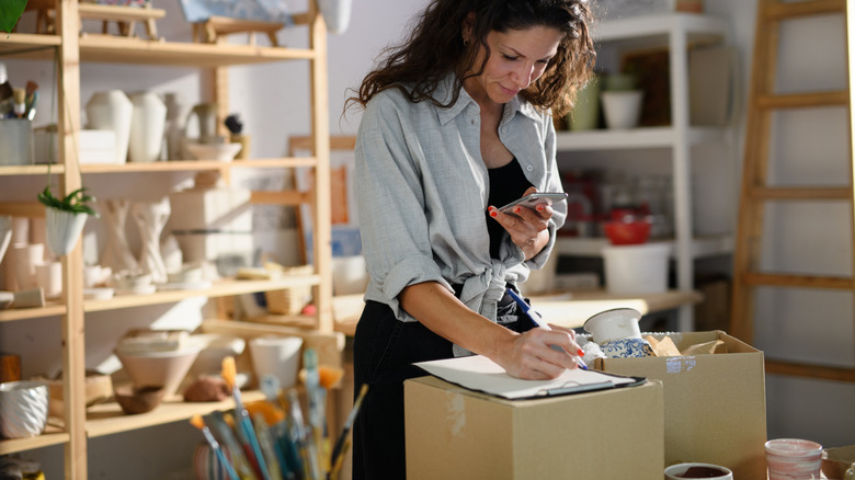 Person making DIY décor