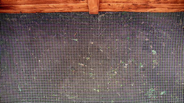 wire mesh and wood framed panel