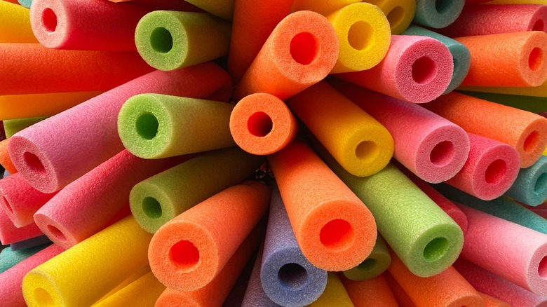 colorful foam pool noodles