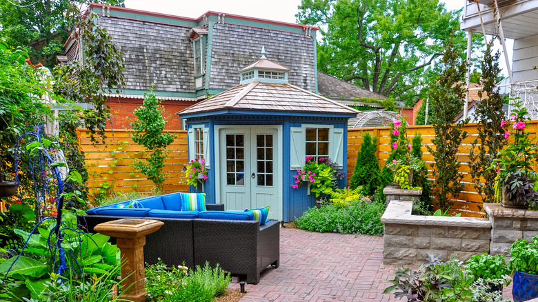 small shed in backyard