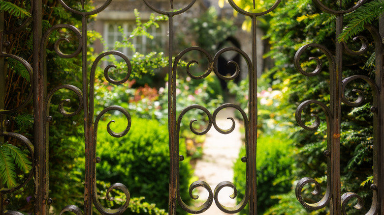 Metal gate leading to garden