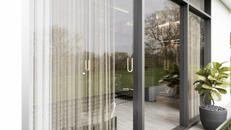 sliding glass door view from the outside