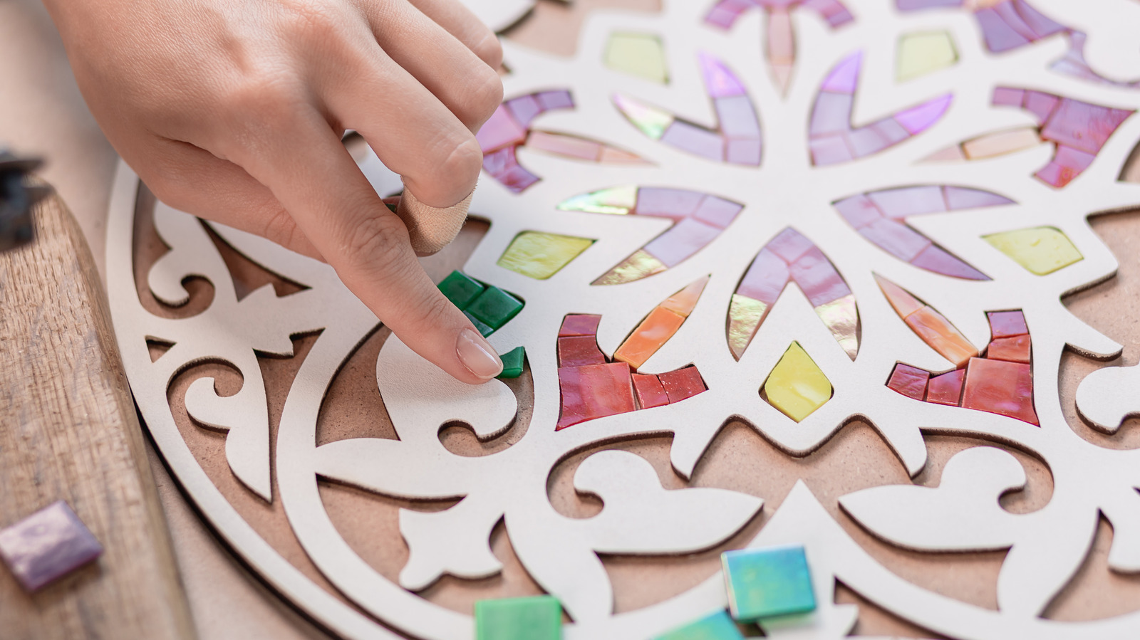 Customize Your IKEA GLADOM Side Table With This Colorful Mosaic DIY