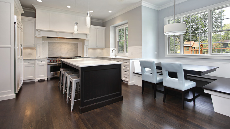 Kitchen with large banquette