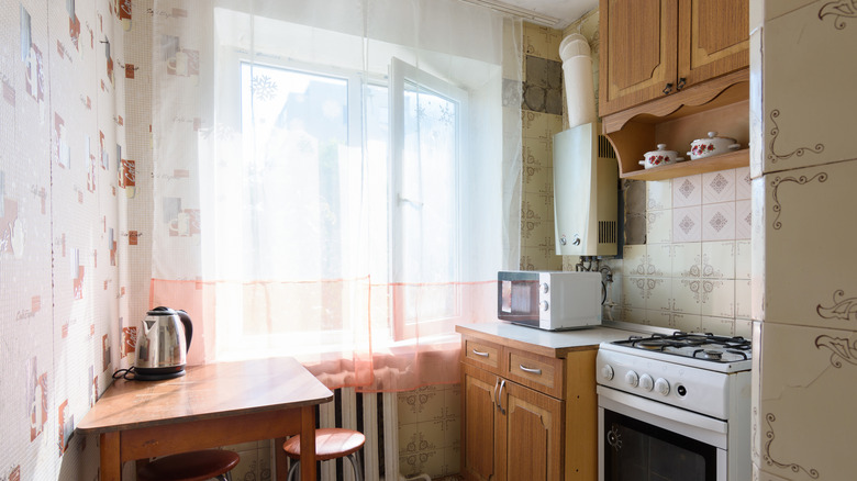 outdated small kitchen interior