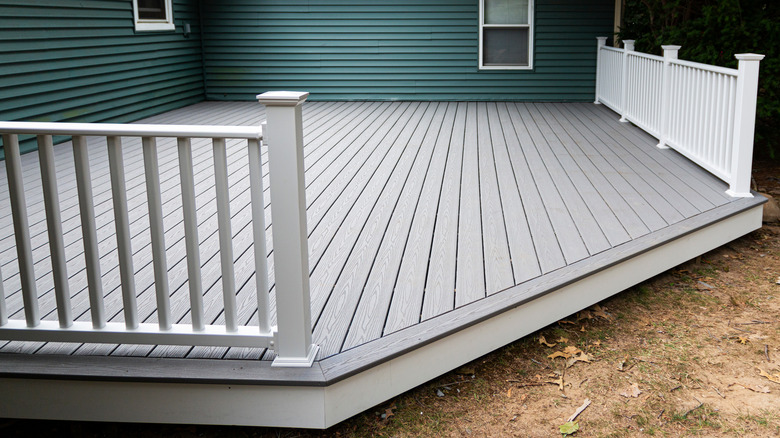 A backyard deck