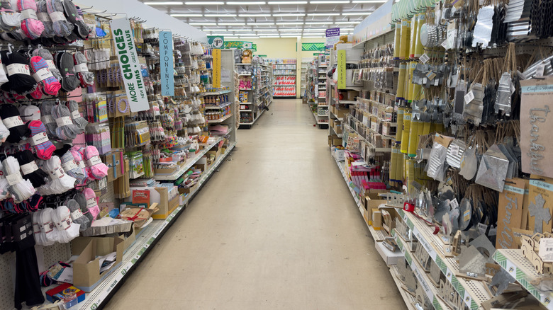 An aisle in the Dollar Tree