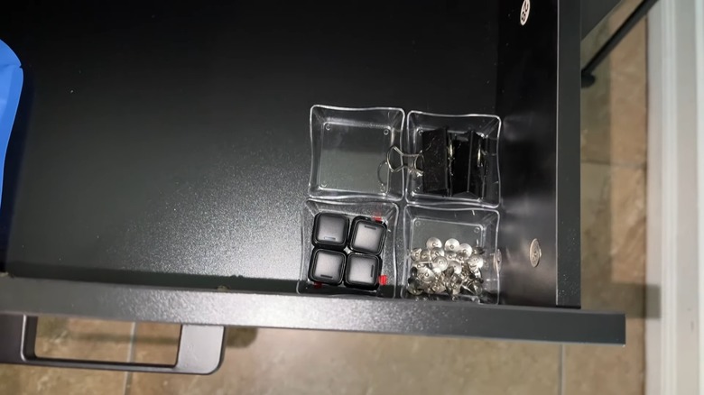 Small trays inside desk drawer